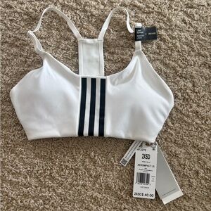 NWT- -Adidas Women's White and Black Sports Bra..MSRP: $40